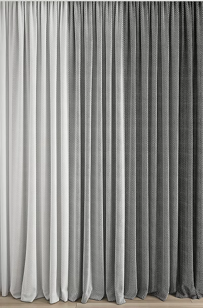 Modern Textured Curtains In Neutral Tones From Light To Dark Shades 3d model