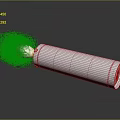 Modern White Cylindrical Air Conditioner Fan With Red Accents And Sleek Design