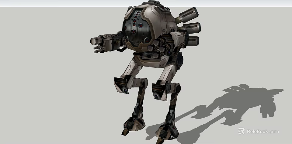 Smart Machine With Mechanical Design Multi Legged Structure And Weapon Components 3d model 