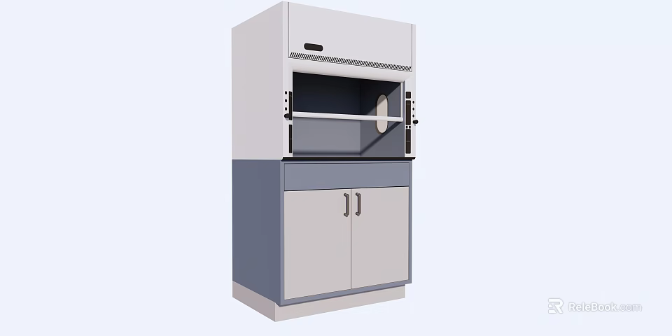 High Quality Medical Laboratory Ventilation Cabinet With Upper Ventilation System And Lower Storage Doors 3d model 