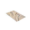 Square Carpet Featuring Abstract Curved Patterns in Neutral Beige and Dark Hues