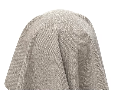 Beige Knitted Fabric Covering Head With Soft Textured Surface And Neutral Tone 3d model