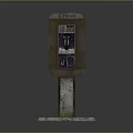 Vintage Phone Booth With Rustic Metal Structure And Mossy Base 3d model