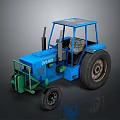 Blue Tractor Model DY300 With Large Wheels And Green Front Structure 3d model