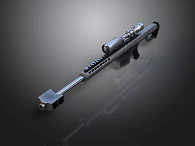 Tactical Sniper Rifle with High Precision Scope Metal Barrel and 3D Rendered Design Details 3d model