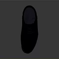 Casual Black Leather Shoes With Classic Lace Up Design For Daily Wear