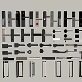 Modern door handle smart door lock shower handle fingerprint lock combination lock room door handle 3d model