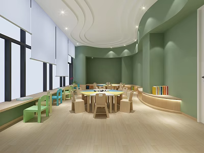 Modern kindergarten early education classroom 3d model