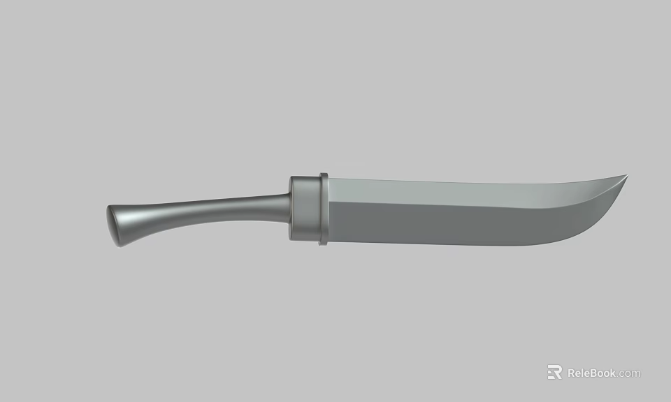 Curved Weapon Sword With Metal Handle And Sharp Blade Design 3d model 