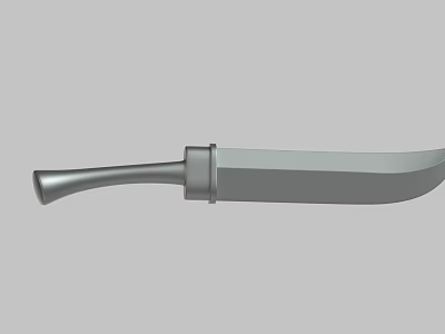 Curved Weapon Sword With Metal Handle And Sharp Blade Design 3d model