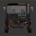 Vintage Teal Truck With Open Metal Cargo Bed And White Roof