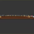Traditional Wooden Chinese Zither Musical Instrument With Brown Strings And Bridges