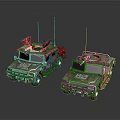 Two Military Green Armored Vehicles With Antennas Roof Racks And Number 88 Markings