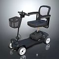Modern Electric Black Motorcycle With Comfortable Seat Front Basket And Four Wheels