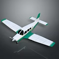 Small White And Green Airplane Model With Propeller Wings And Tail Structure 3d model