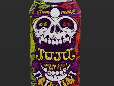 Jeru Imperial Ginger Pale Ale From Fifth Hand Brewing Co With Skull Design Can 3d model