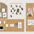 Corkboard Wall Decor With Photos Notes Artworks And Decorative Clips