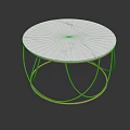 Modern Coffee Table With White Marble Top And Gold Metal Ring Base