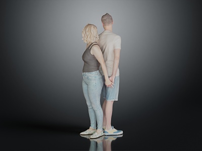 Modern Double Husband Wife Couple 3d model