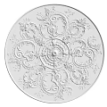 White Round Ceiling Medallion With Intricate Embossed Patterns Classic Design And Central Decorative Element 3d model