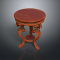 Classic Wooden Single Chair With Ornate Carved Legs And Comfortable Seat Design