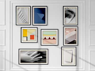 Modern abstract painting 3d model