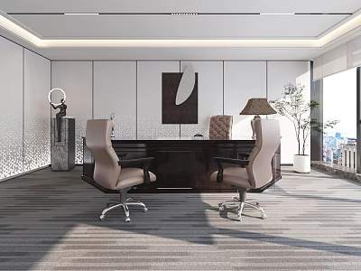 Modern Office Desk and Chair Manager Desk and Chair Boss Chair 3d model