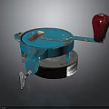 Blue Manual Hardware Tool With Red Handle And Stable Base For Workshop Use