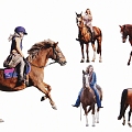 2D Horse Racing Figure 3d model