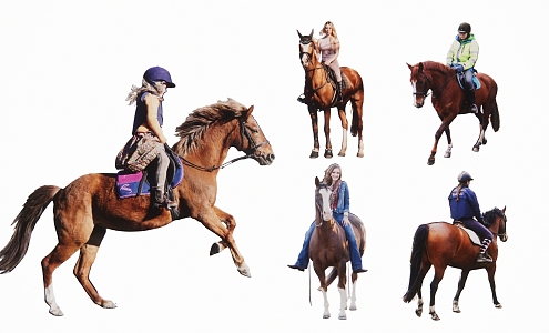 2D Horse Racing Figure 3d model