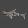 Mythical Fierce Shark With Sharp Teeth And Menacing Grayish White Appearance