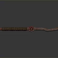 Industrial Equipment Long Cylindrical Pipe Featuring Red Valve Structure And Spiral Patterns In Brown Red