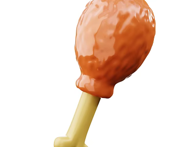 Delicious Orange Chicken Drumstick With Yellow Bone Stick And Juicy Appearance 3d model