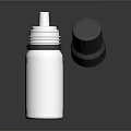 White Plastic Dropper Bottle With Black Screw Cap And Narrow Nozzle For Daily Use