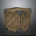 Vintage Wooden Chest Furniture With Metal Corners And Rope Handle Design