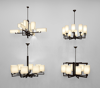 New Chinese Chandelier 3d model