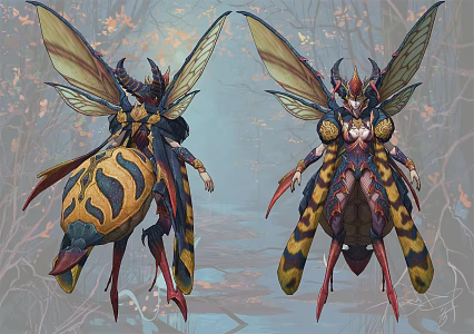 Bee Queen Butterfly Queen Ant Elf 3d model