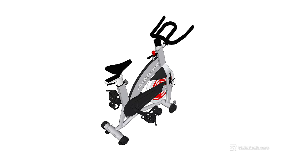 Fitness Exercise Bike With Adjustable Seat Black Cushion And Silver Frame For Home Use 3d model 