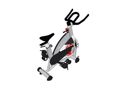 Fitness Exercise Bike With Adjustable Seat Black Cushion And Silver Frame For Home Use 3d model