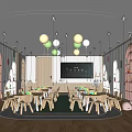 Modern Kindergarten Classroom 3d model