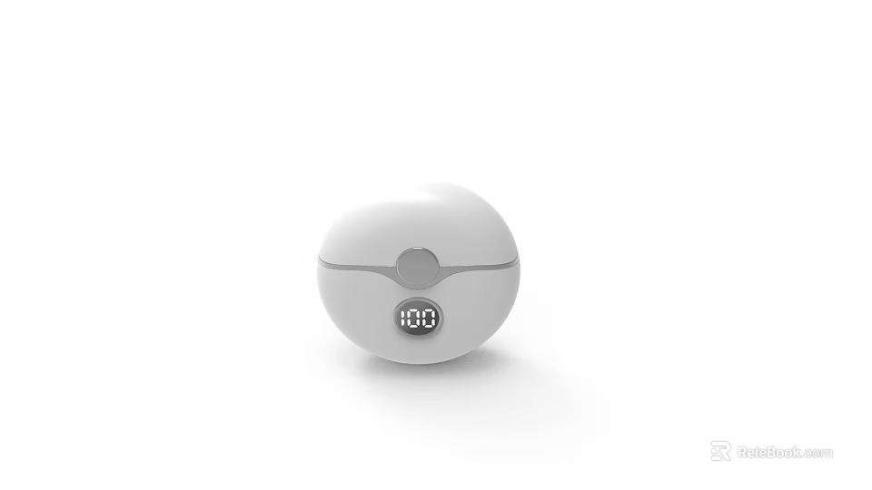 Portable Wireless Earbuds Speaker With White Design Digital Display And 100% Battery 3d model 