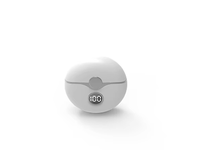 Portable Wireless Earbuds Speaker With White Design Digital Display And 100% Battery 3d model