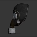 Firefighting Gas Mask With Leather Construction Round Eye Lenses And Metal Base