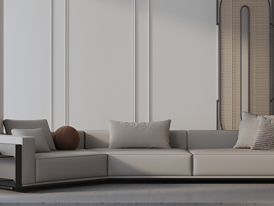 Modern three-seat sofa 3d model