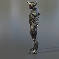 Smart Robot Humanoid With Silver Metallic Armor Helmet And Futuristic Design