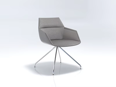 Modern Gray Office Chair With Armrests And Silver Metal Base For Modern Workspace 3d model