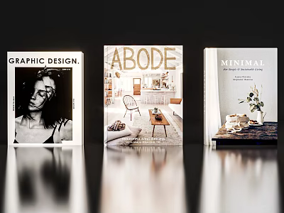 Minimalist Home Interior Decorative Ornament Combination Featured In Design Book Covers 3d model
