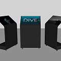 Three Commercial Standing Interactive Kiosks With Touch Screens And Wheels For Business Use