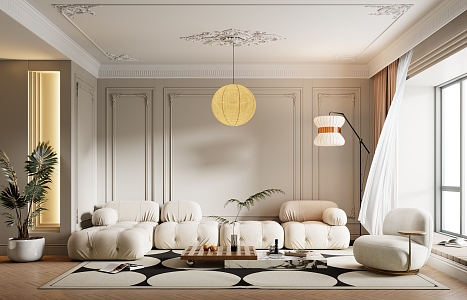 French Living Room 3d model