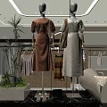 Modern Clothing Store Window Display With Mannequins And Fashion Apparel Collection